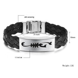 Bracelet Jonc En Cuir Titane Scorpion Pour Homme, Facile À Utiliser