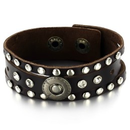 Bracelet Jonc Rétro En Cuir Titane Pour Homme D'Excellente Qualité