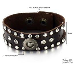 Bracelet Jonc Rétro En Cuir Titane Pour Homme D'Excellente Qualité
