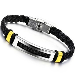 Bracelet En Cuir Et Titane, Vendu Dans Le Monde Entier