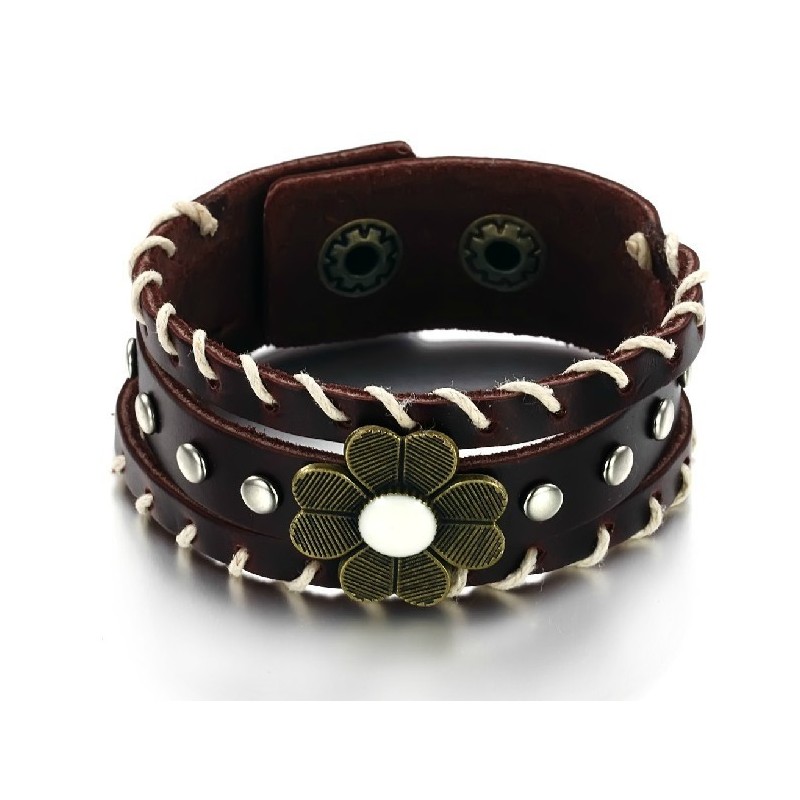 Le Roi De La Quantité Bracelet Unisexe En Cuir Et Titane Le Roi De La Quantité Bracelet Unisexe En Cuir Et Titane