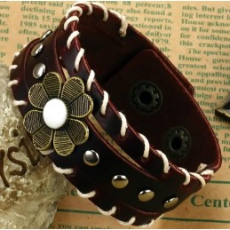 Le Roi De La Quantité Bracelet Unisexe En Cuir Et Titane