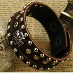 Bracelet Jonc En Cuir Titane Croisé De Haute Qualité