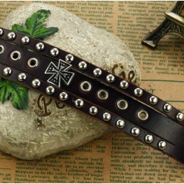 Bracelet Jonc En Cuir Titane Croisé De Haute Qualité