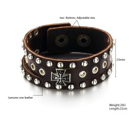 Bracelet Jonc En Cuir Titane Croisé De Haute Qualité