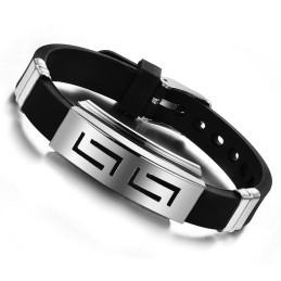 Bracelet Jonc En Titane Et Silicone Pour Homme D'Excellente Qualité