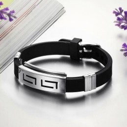 Bracelet Jonc En Titane Et Silicone Pour Homme D'Excellente Qualité