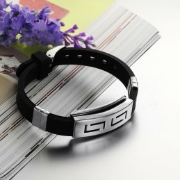 Bracelet Jonc En Titane Et Silicone Pour Homme D'Excellente Qualité