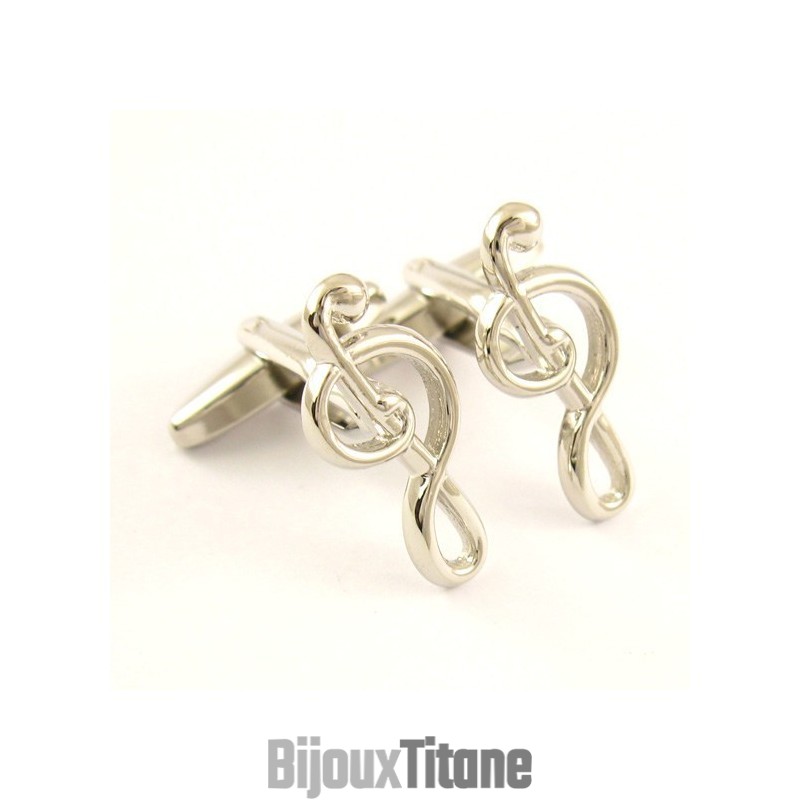 Boutons De Manchette En Titane Avec Note De Musique Douce