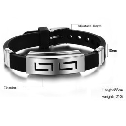 Bracelet Jonc En Titane Et Silicone Pour Homme D'Excellente Qualité