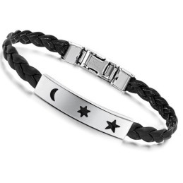 Bracelet En Cuir Et Titane Durable