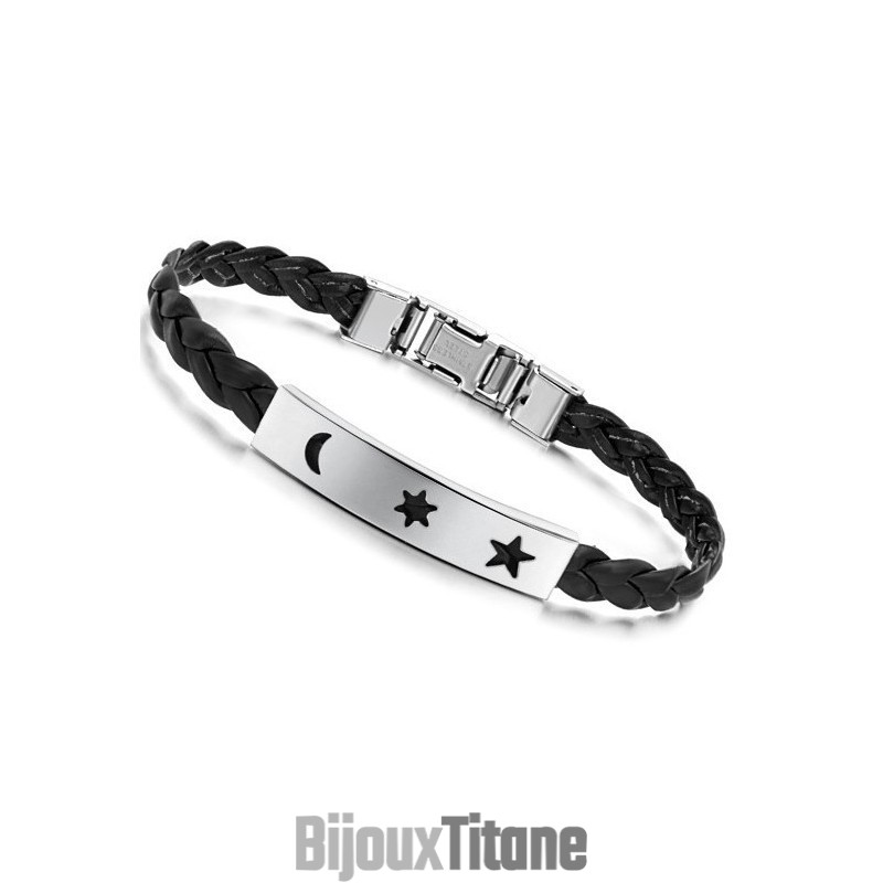 Bracelet En Cuir Et Titane Durable Bracelet En Cuir Et Titane Durable