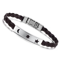 Bracelet En Cuir Et Titane Durable