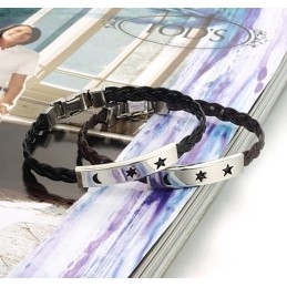 Bracelet En Cuir Et Titane Durable