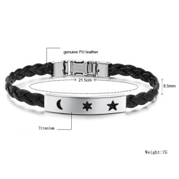 Bracelet En Cuir Et Titane Durable