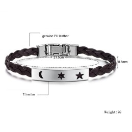 Bracelet En Cuir Et Titane Durable