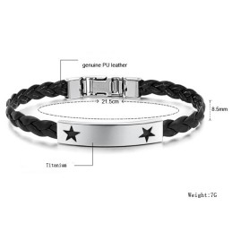 Bracelet En Cuir Titane En Forme D'Étoile Pour Femme, De Réputation Fiable