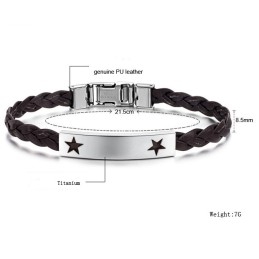 Bracelet En Cuir Titane En Forme D'Étoile Pour Femme, De Réputation Fiable