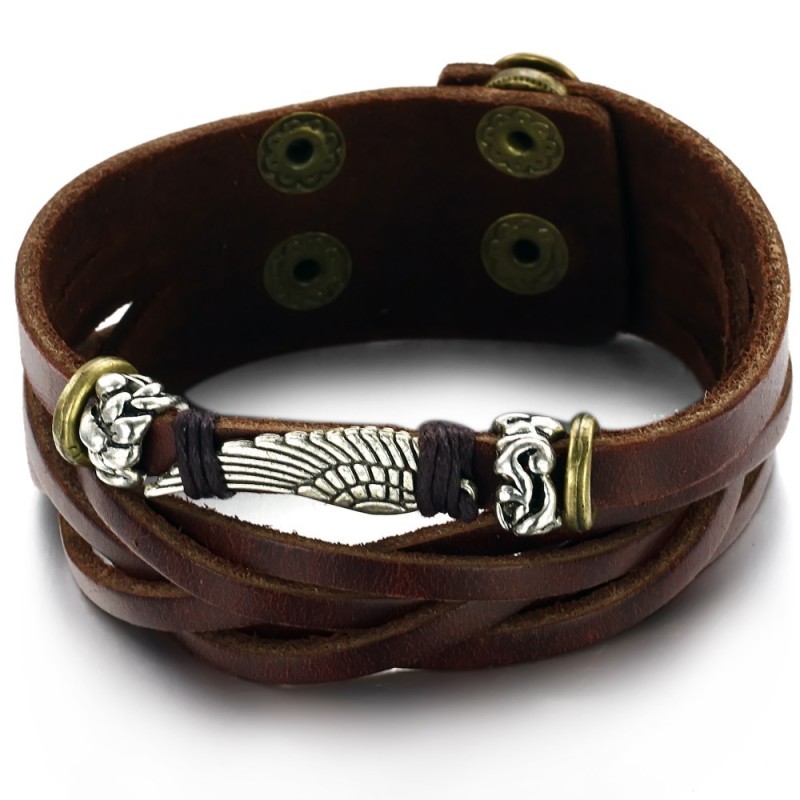 Bracelet En Cuir Titane Pour Homme De Haute Qualité