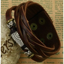 Bracelet En Cuir Titane Pour Homme De Haute Qualité