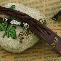 Bracelet En Cuir Titane Pour Homme De Haute Qualité