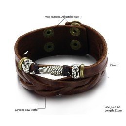 Bracelet En Cuir Titane Pour Homme De Haute Qualité