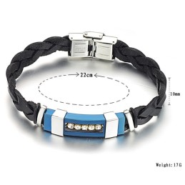 Bracelet Jonc En Cuir Titane Pour Homme, Grande Variété