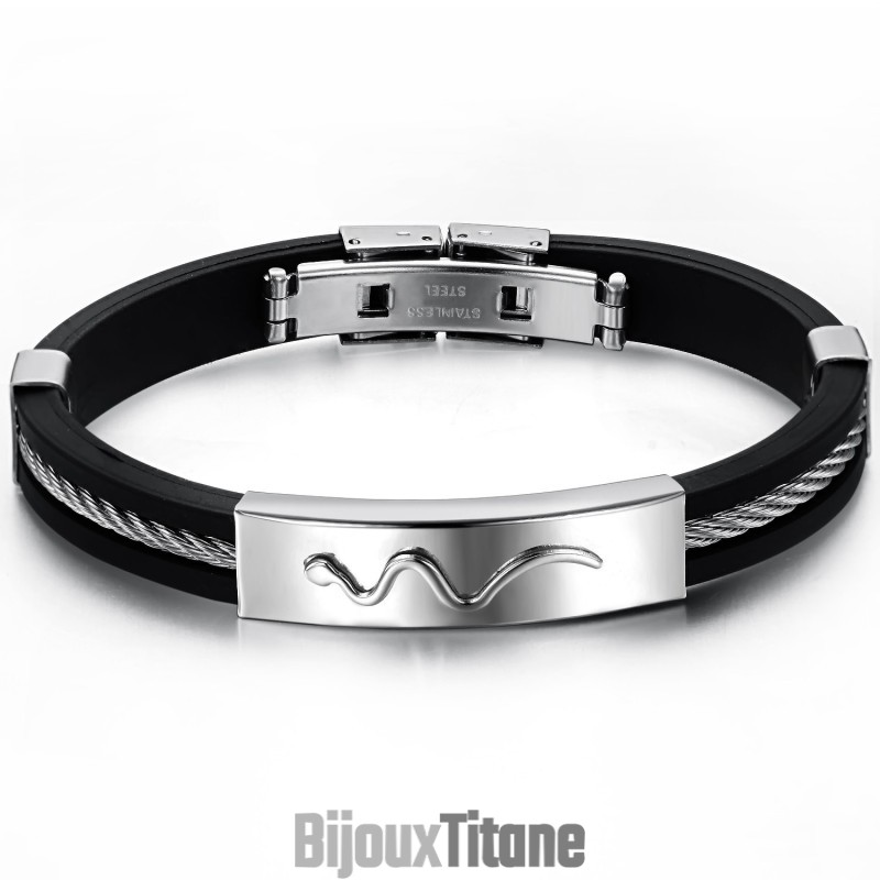 Bracelet En Cuir Titane Viper De Réputation Fiable