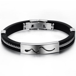 Bracelet En Silicone Et Titane Creux Durable