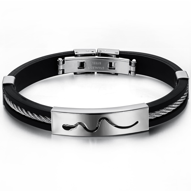 Bracelet En Silicone Et Titane Creux Durable Bracelet En Silicone Et Titane Creux Durable