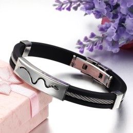 Bracelet En Silicone Et Titane Creux Durable