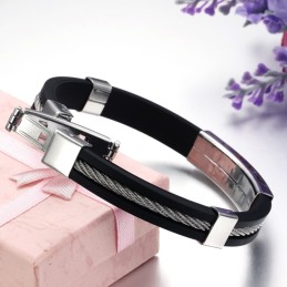 Bracelet En Silicone Et Titane Creux Durable