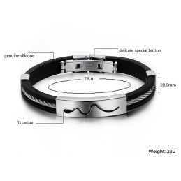 Bracelet En Silicone Et Titane Creux Durable