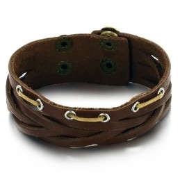 Bracelet En Cuir Et Titane De Qualité Supérieure