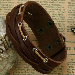 Bracelet En Cuir Et Titane De Qualité Supérieure