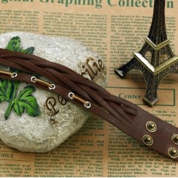 Bracelet En Cuir Et Titane De Qualité Supérieure