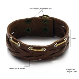 Bracelet En Cuir Et Titane De Qualité Supérieure