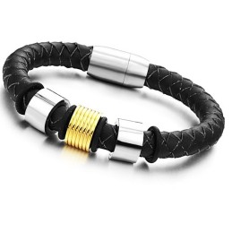 Bracelet En Cuir Et Titane Pour Femme, De Qualité Stable