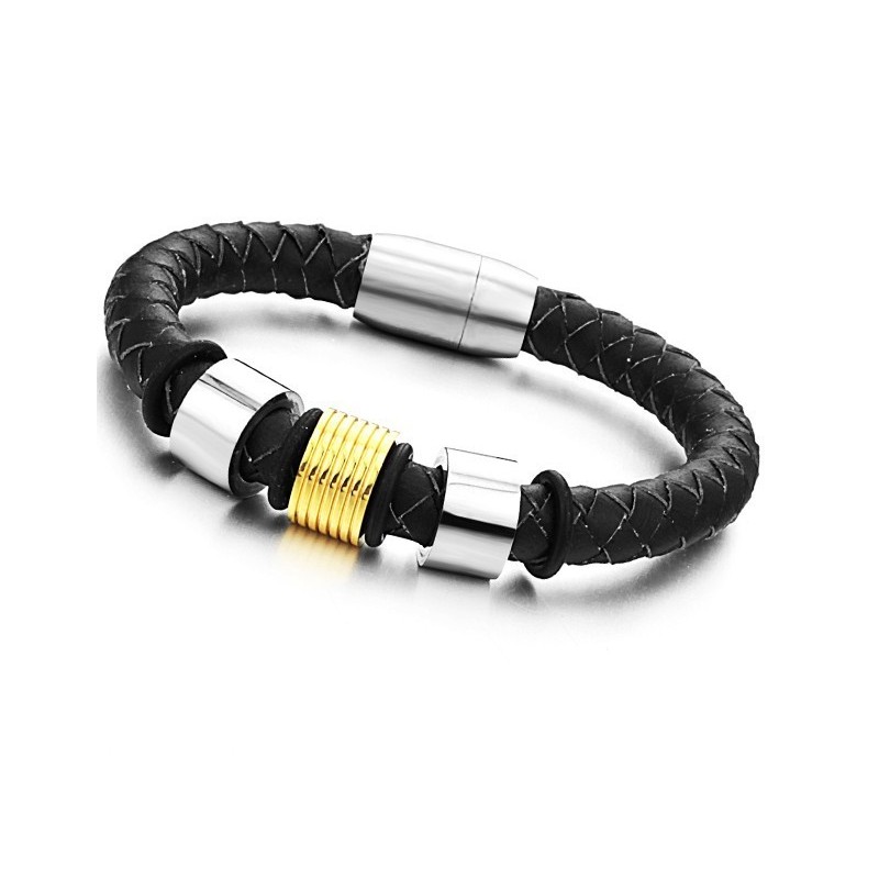 Bracelet En Cuir Et Titane Pour Femme, De Qualité Stable