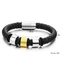 Bracelet En Cuir Et Titane Pour Femme, De Qualité Stable