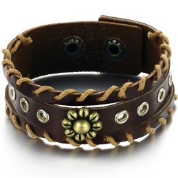 Bracelet Jonc Rétro En Cuir Titane D'Excellente Qualité