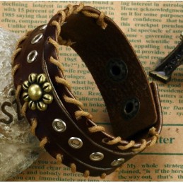 Bracelet Jonc Rétro En Cuir Titane D'Excellente Qualité