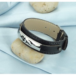 Bracelet En Titane Noir Et Polyuréthane De Qualité Fiable