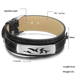 Bracelet En Titane Noir Et Polyuréthane De Qualité Fiable