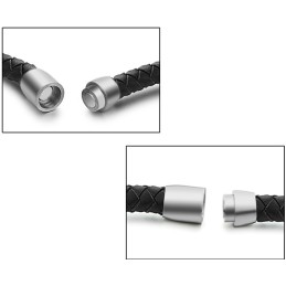 Le Bracelet En Cuir Titane Noir De Qualité Queen Of Quality