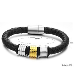 Le Bracelet En Cuir Titane Noir De Qualité Queen Of Quality