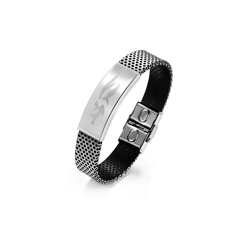 Bracelet En Cuir Titane Pour Homme, Durable Et Résistant Bracelet En Cuir Titane Pour Homme, Durable Et Résistant