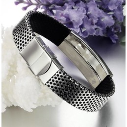 Bracelet En Cuir Titane Pour Homme, Durable Et Résistant