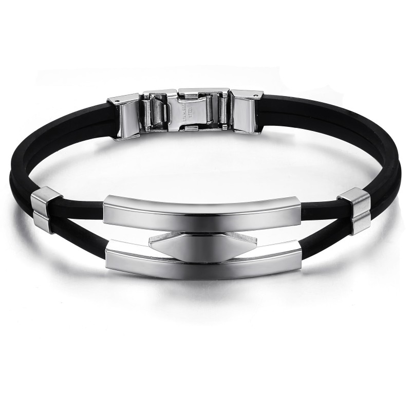 Bracelet En Silicone Et Titane De Haute Qualité