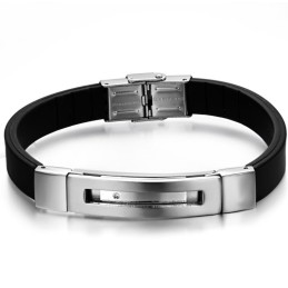 Bracelet Jonc En Titane Et Silicone Pour Homme D'Excellente Qualité